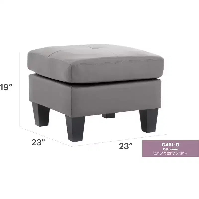 Passion Furniture Newbury Pouf rembourré en similicuir