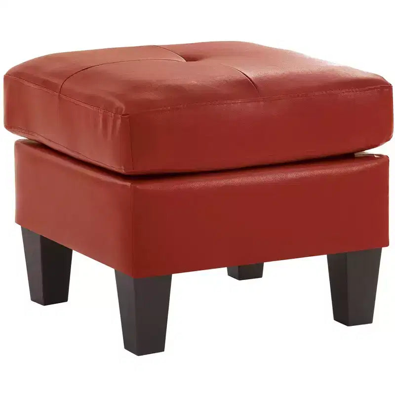 Passion Furniture Newbury Pouf rembourré en similicuir