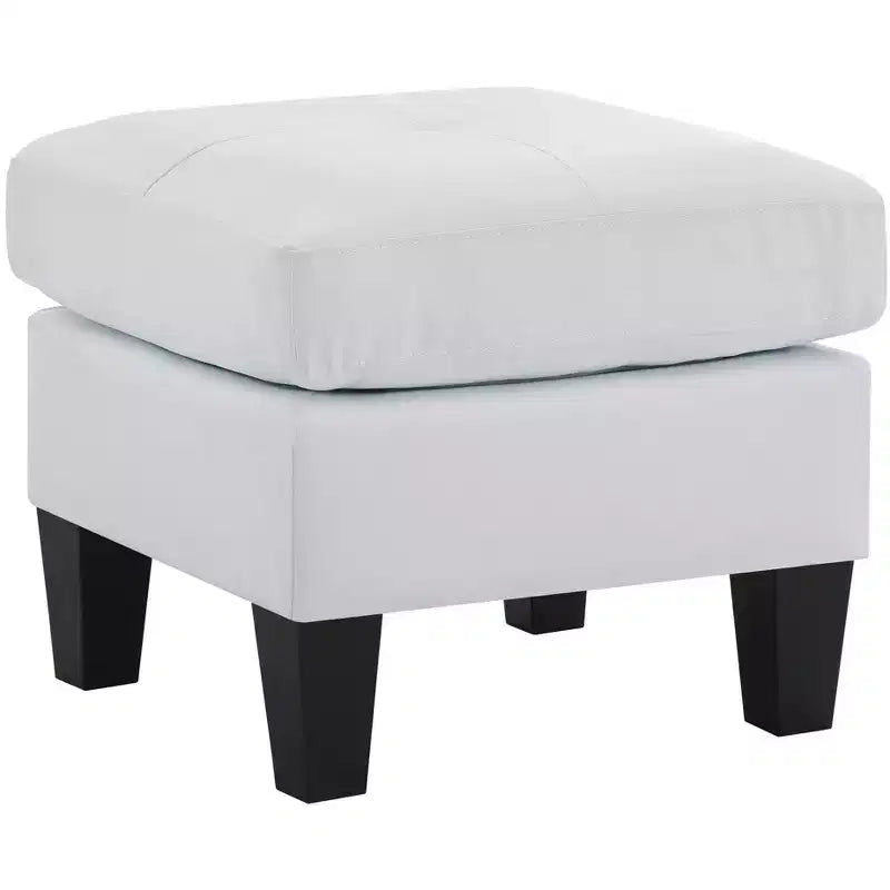 Passion Furniture Newbury Pouf rembourré en similicuir