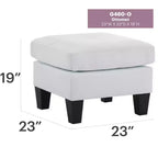 Passion Furniture Newbury Pouf rembourré en similicuir