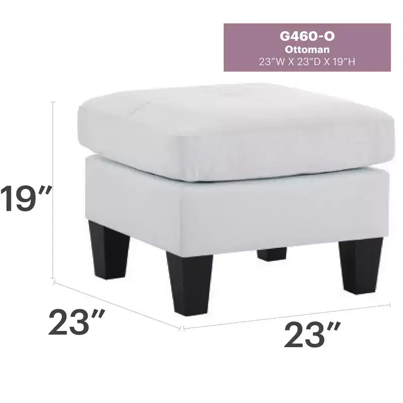 Passion Furniture Newbury Pouf rembourré en similicuir