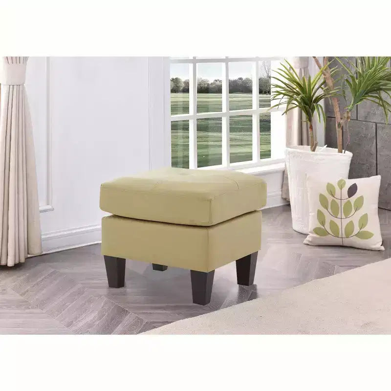Passion Furniture Newbury Pouf rembourré en similicuir