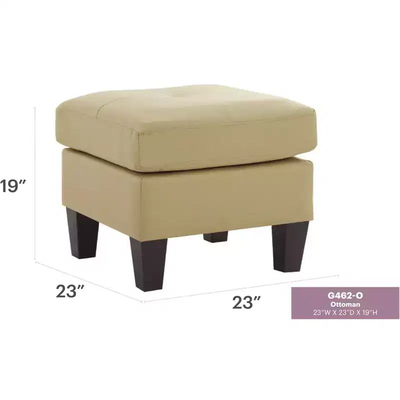 Passion Furniture Newbury Pouf rembourré en similicuir