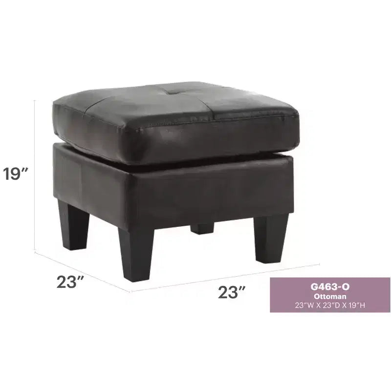 Passion Furniture Newbury Pouf rembourré en similicuir