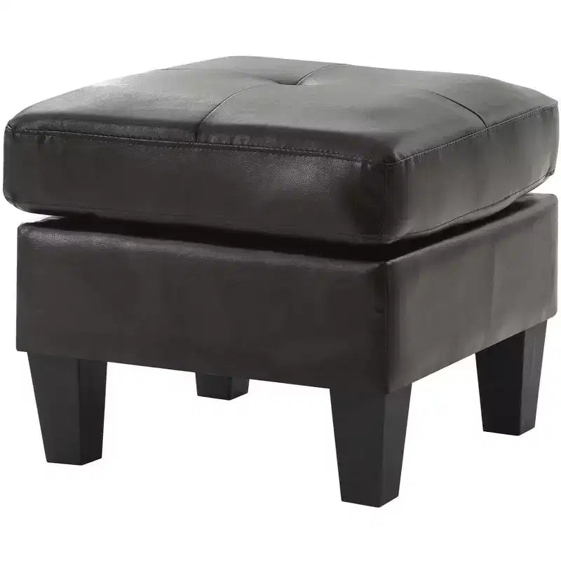 Passion Furniture Newbury Pouf rembourré en similicuir
