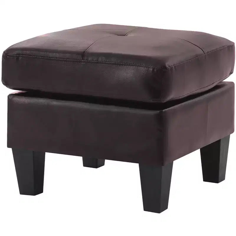Passion Furniture Newbury Pouf rembourré en similicuir