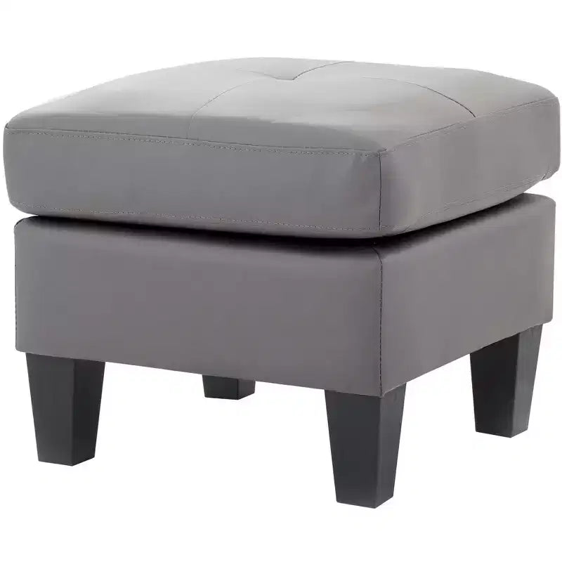 Passion Furniture Newbury Pouf rembourré en similicuir