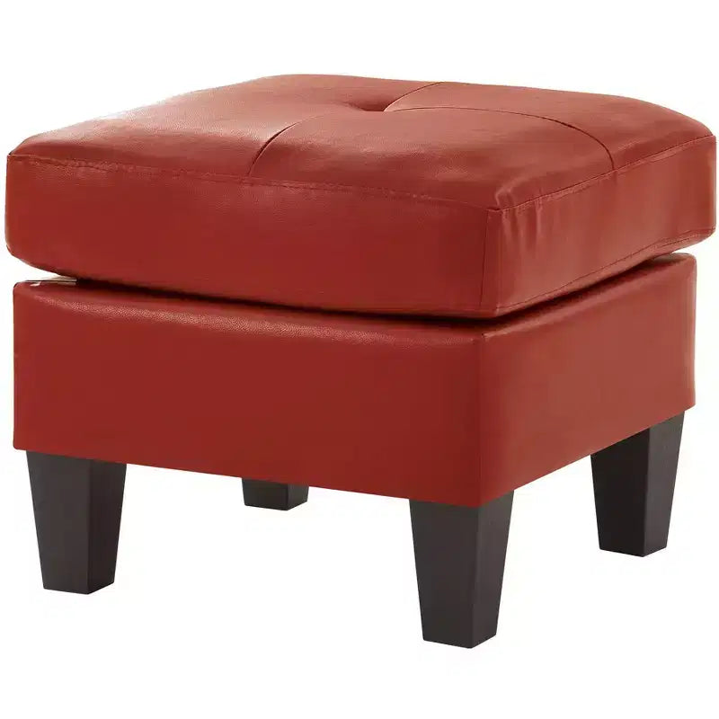 Passion Furniture Newbury Pouf rembourré en similicuir