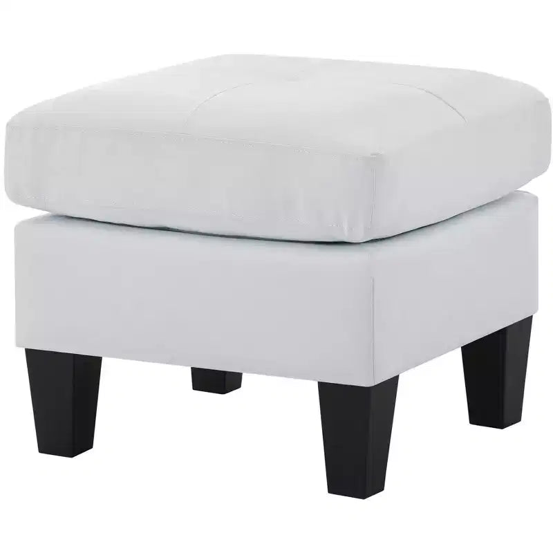 Passion Furniture Newbury Pouf rembourré en similicuir