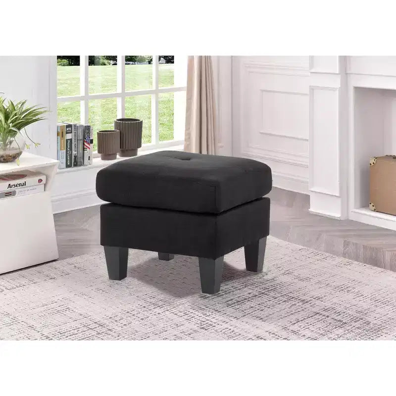 Passion Furniture Newbury Pouf rembourré en polyester