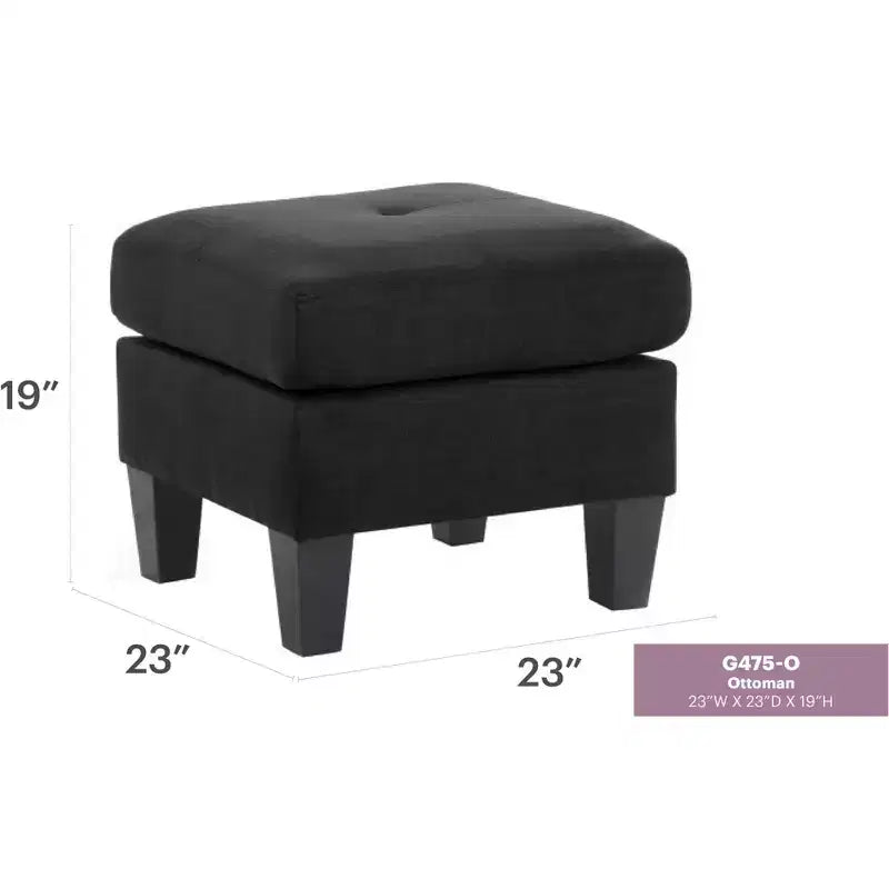 Passion Furniture Newbury Pouf rembourré en polyester