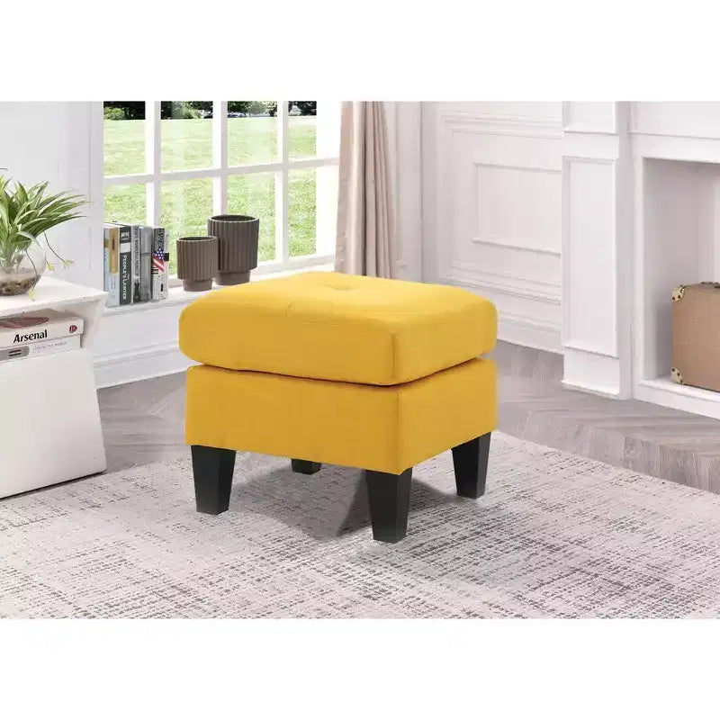 Passion Furniture Newbury Pouf rembourré en polyester