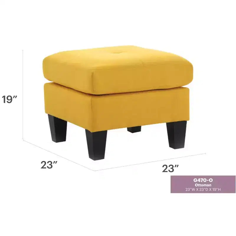 Passion Furniture Newbury Pouf rembourré en polyester