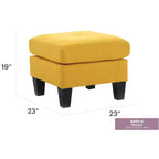 Passion Furniture Newbury Pouf rembourré en polyester