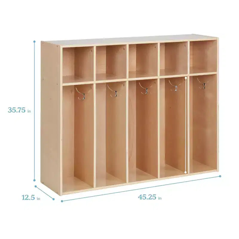 Meuble de rangement pour manteaux ECR4Kids Streamline 5 sections avec compartiments, pour tout-petits