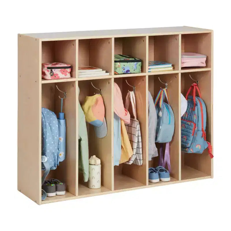 Meuble de rangement pour manteaux ECR4Kids Streamline 5 sections avec compartiments, pour tout-petits