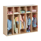 Meuble de rangement pour manteaux ECR4Kids Streamline 5 sections avec compartiments, pour tout-petits