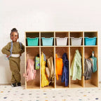 Meuble de rangement pour manteaux ECR4Kids Streamline 5 sections avec compartiments, pour tout-petits