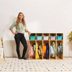 Meuble de rangement pour manteaux ECR4Kids Streamline 5 sections avec compartiments, pour tout-petits