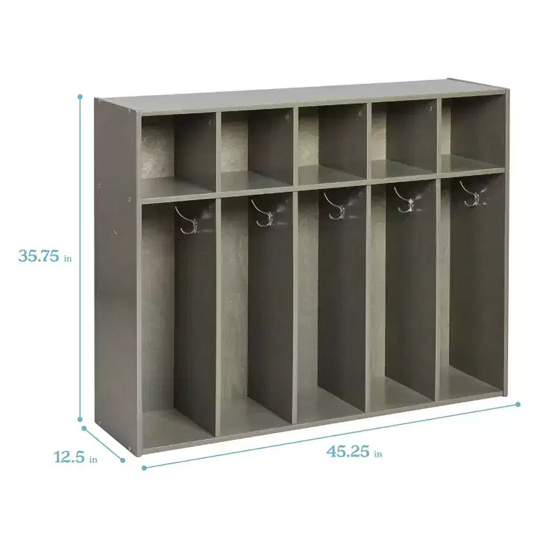 Meuble de rangement pour manteaux ECR4Kids Streamline 5 sections avec compartiments, pour tout-petits