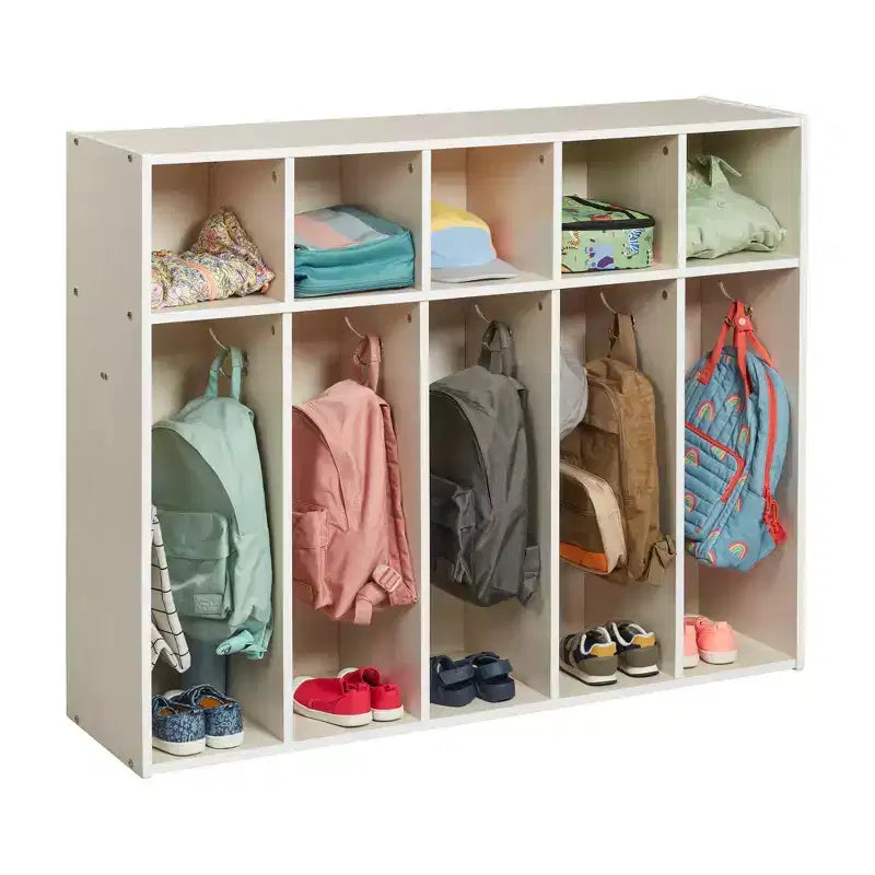 Meuble de rangement pour manteaux ECR4Kids Streamline 5 sections avec compartiments, pour tout-petits