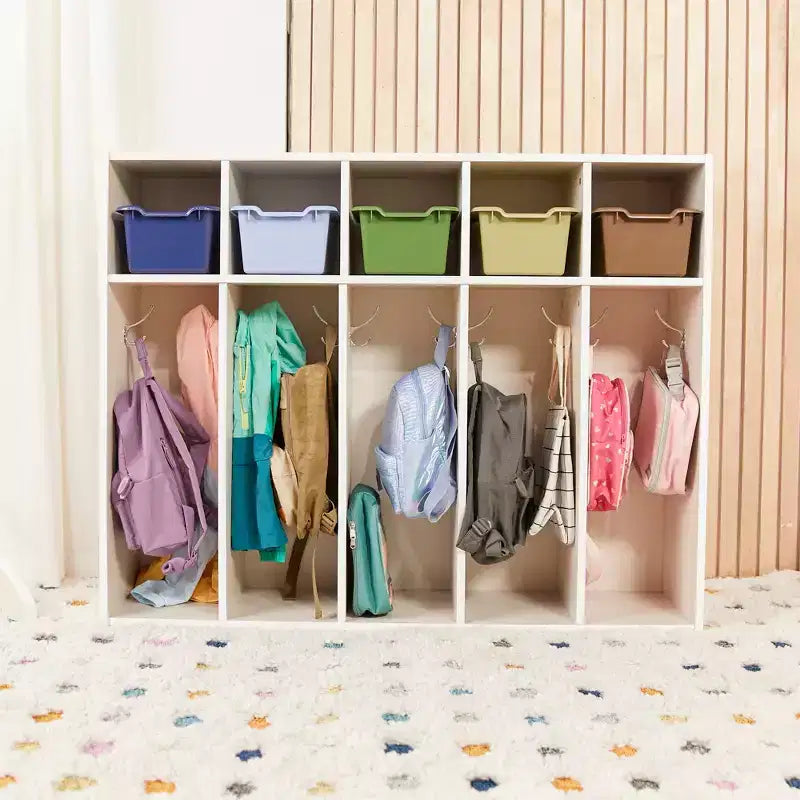 Meuble de rangement pour manteaux ECR4Kids Streamline 5 sections avec compartiments, pour tout-petits