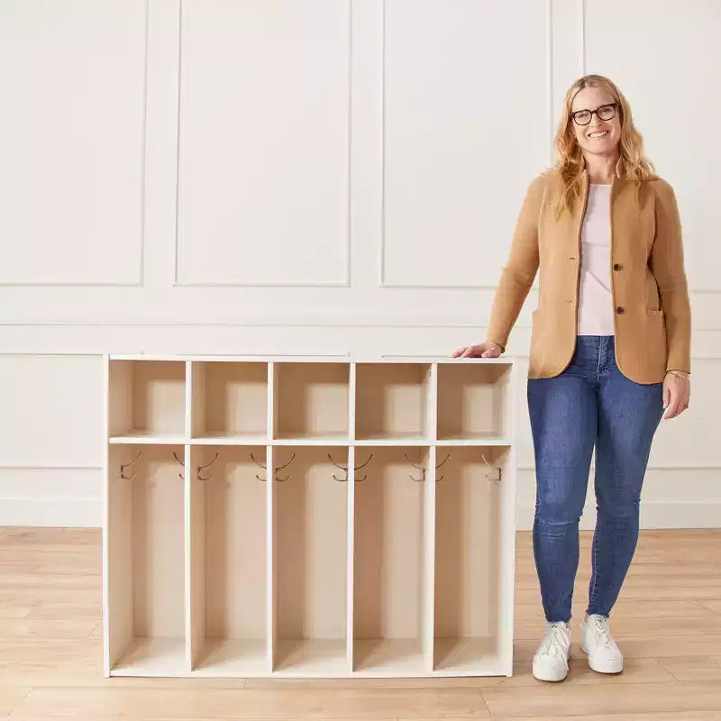 Meuble de rangement pour manteaux ECR4Kids Streamline 5 sections avec compartiments, pour tout-petits