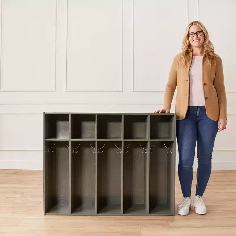 Meuble de rangement pour manteaux ECR4Kids Streamline 5 sections avec compartiments, pour tout-petits