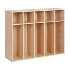 Meuble de rangement pour manteaux ECR4Kids Streamline 5 sections avec compartiments, pour tout-petits