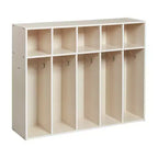 Meuble de rangement pour manteaux ECR4Kids Streamline 5 sections avec compartiments, pour tout-petits