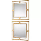 Lot de 2 miroirs muraux carrés Uttermost Allick avec feuilles d'or vieilli, 45,7 cm