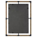 Miroir mural décoratif rectangulaire Uttermost, moderne, biseauté, rouille noire, corde naturelle, cadre en fer forgé, 71 cm de large pour salle de bain