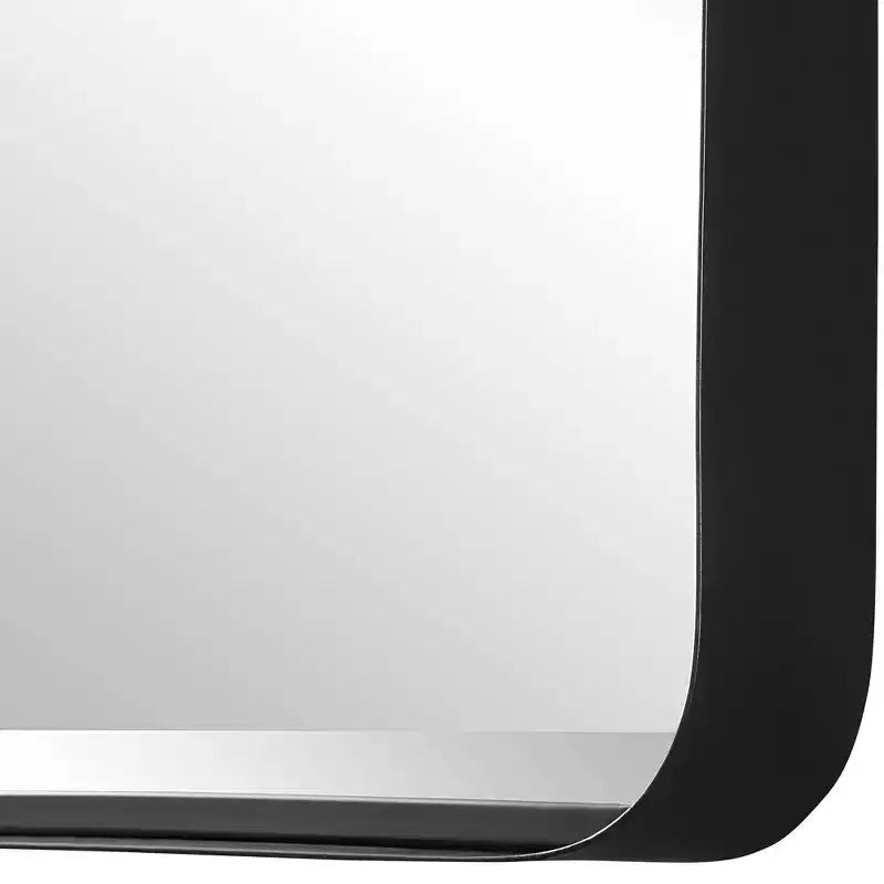 Miroir Mural Décoratif Rectangulaire Uttermost, Moderne, Biseauté, Cadre en Fer Noir Satiné, 30 po de Large, pour Salle de Bain, Chambre à Coucher, Salon