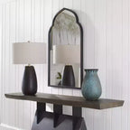 Miroir Mural Décoratif Uttermost Arch Vanity Moderne Cadre En Fer Forgé Noir Mat Audacieux 24 po de Large pour Salle de Bain Chambre Salon
