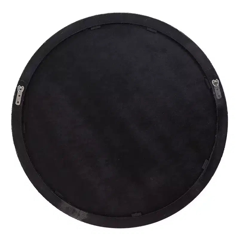 Miroir Mural Rond Uttermost Rustic Biseauté Finition Feuille d'Or Métallique Antique Cadre en Bois 30 Pouces de Large pour Salle de Bain Chambre