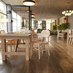 Flash Furniture Jacob Lot de 2 chaises de salle à manger et d'événement commerciales en rotin de canne avec cadre et assise en bois massif