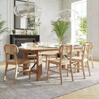 Flash Furniture Jacob Lot de 2 chaises de salle à manger et d'événement commerciales en rotin de canne avec cadre et assise en bois massif
