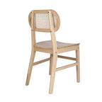 Flash Furniture Jacob Lot de 2 chaises de salle à manger et d'événement commerciales en rotin de canne avec cadre et assise en bois massif