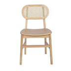 Flash Furniture Jacob Lot de 2 chaises de salle à manger et d'événement commerciales en rotin de canne avec cadre et assise en bois massif