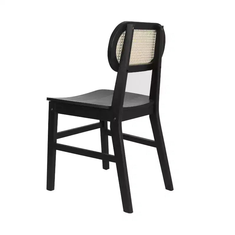 Flash Furniture Jacob Lot de 2 chaises de salle à manger et d'événement commerciales en rotin de canne avec cadre et assise en bois massif