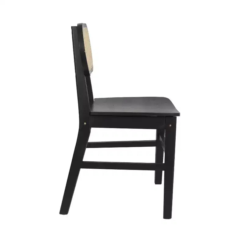 Flash Furniture Jacob Lot de 2 chaises de salle à manger et d'événement commerciales en rotin de canne avec cadre et assise en bois massif