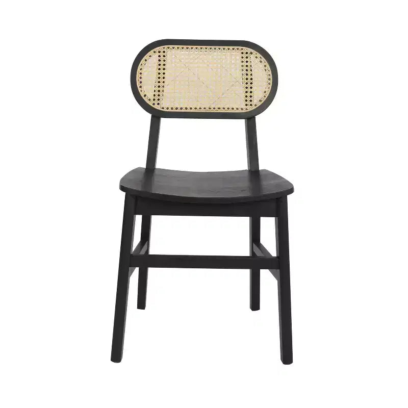 Flash Furniture Jacob Lot de 2 chaises de salle à manger et d'événement commerciales en rotin de canne avec cadre et assise en bois massif