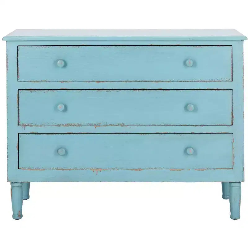 Talbot 3 Drawer Chest - AMH1517 - Distressed Blue - Safavieh Couture