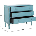 Commode 3 tiroirs Talbot - AMH1517 - Bleu vieilli - Safavieh Couture