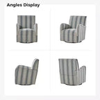 Lot de 2 fauteuils pivotants à 360 degrés Livia de style transitoire avec motif à rayures jacobéennes | HULALA HOME