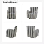 Lot de 2 fauteuils pivotants à 360 degrés Livia de style transitoire avec motif à rayures jacobéennes | HULALA HOME