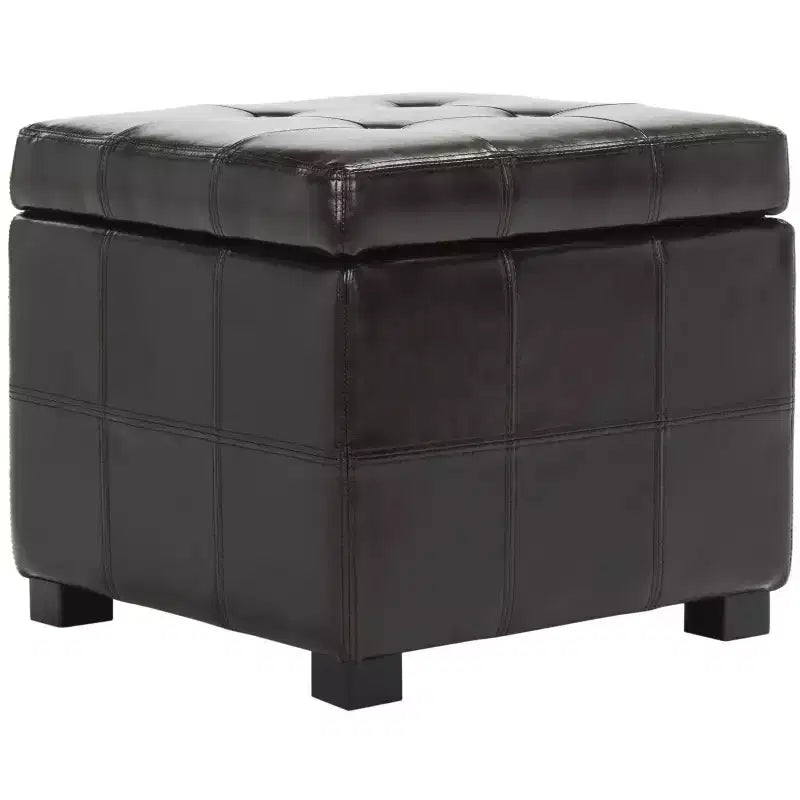 Repose-pieds de rangement capitonné Maiden Square - HUD8231 - Safavieh Couture