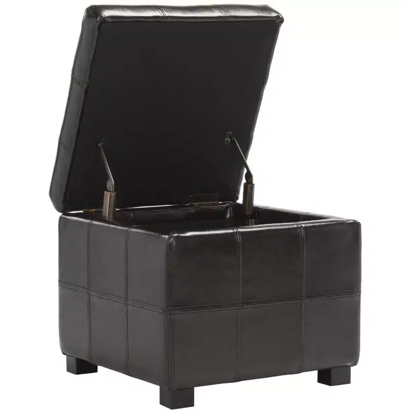 Repose-pieds de rangement capitonné Maiden Square - HUD8231 - Safavieh Couture