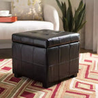 Repose-pieds de rangement capitonné Maiden Square - HUD8231 - Safavieh Couture