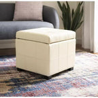 Repose-pieds de rangement capitonné Maiden Square - HUD8231 - Safavieh Couture